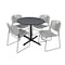 Cain Cain Round Table & Chair Set, Wood, Metal, Polypropylene Top, Grey TB42RNDGY44GY - alternate 1